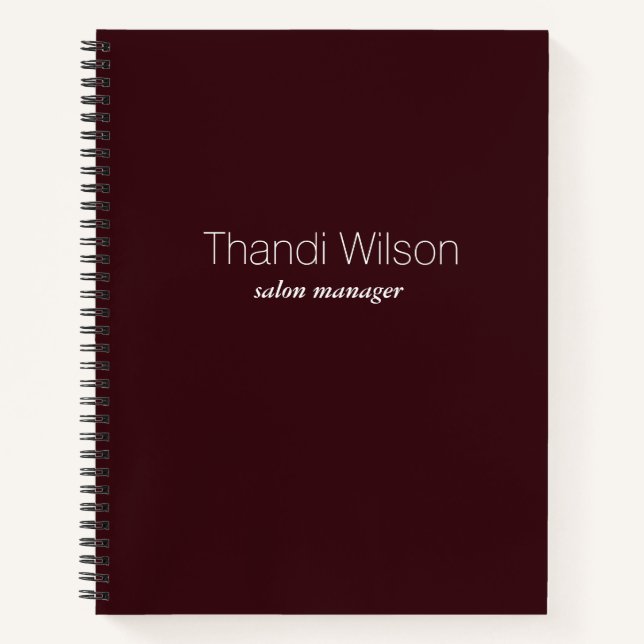 Cuaderno Minimalista negocio burgundy (Anverso)