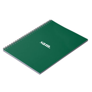 Cuaderno Minimalista negrita texto personalizado verde
