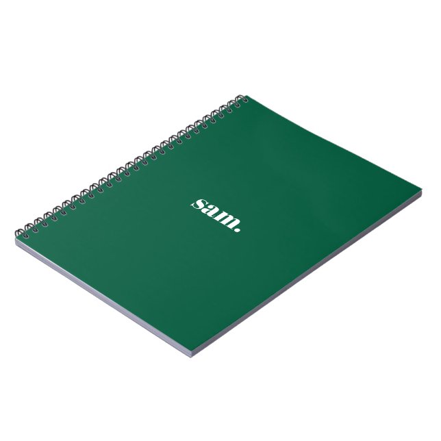 Cuaderno Minimalista negrita texto personalizado verde (Lado Izquierdo)