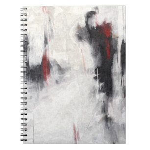 Cuaderno Minimalista negro blanco rojo abstracto negro negr