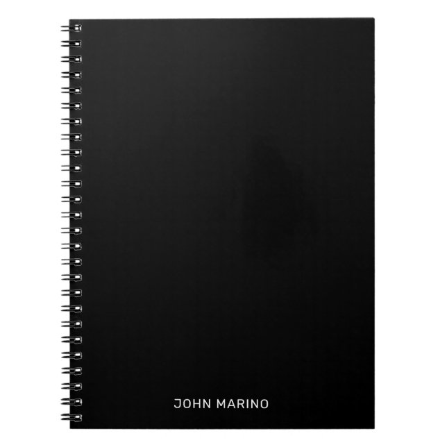 Cuaderno Minimalista negro sólido moderno (Frente)
