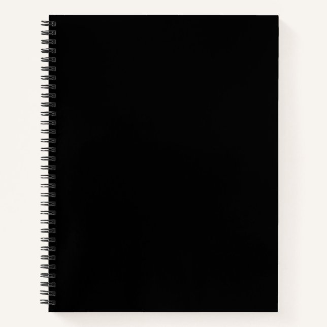 Cuaderno Minimalista negro sólido simple moderno elegante (Anverso)