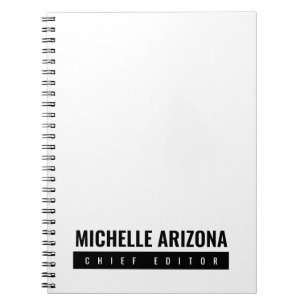 Cuaderno Minimalista Profesional Moderno Blanco y Negro