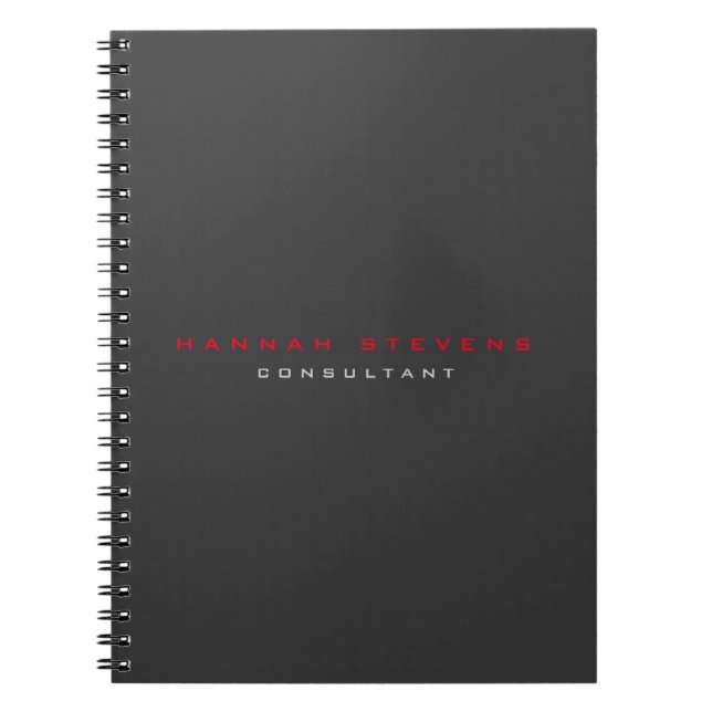 Cuaderno Minimalista profesional rojo negro (Frente)