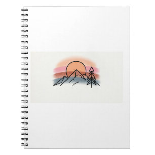 Cuaderno Minimalista puesta de sol en la montaña - Arte ret