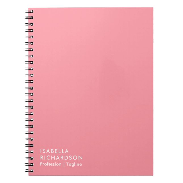 Cuaderno Minimalista rosa personalizado (Frente)