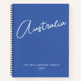 Cuaderno Minimalista viaje familiar personalizado azul mode