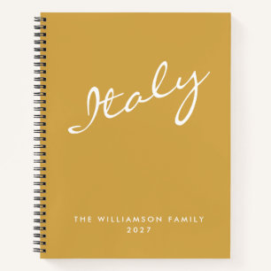 Cuaderno Minimalista Viaje Personalizado Escritura Amarillo