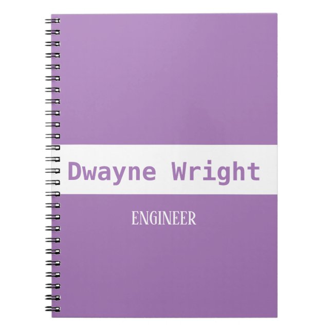 Cuaderno Minimalista violeta púrpura y blanco (Frente)