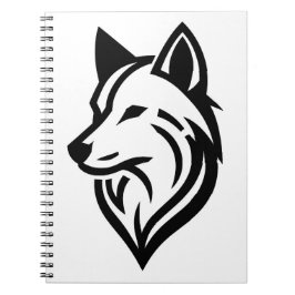 Cuaderno Minimalista Wolf Face Silhouette