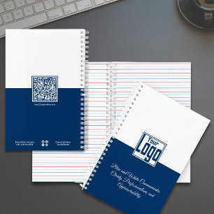 Cuaderno Mínimo azul y blanco para pequeñas empresas