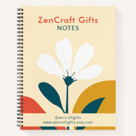 Cuaderno Mínimo moderno Floral Terracota Mustard Green