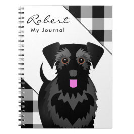 Cuaderno Mínimo negro o estándar Schnauzer Tartán Plaid