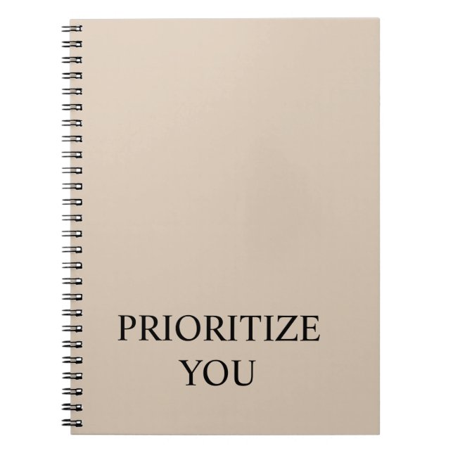 Cuaderno Mínimo Priorizar Tú Cita Beige (Frente)