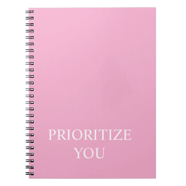 Cuaderno Mínimo Priorizar Tú Cita Rosa Polvoriento Rosa (Frente)