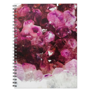 Cuaderno Mínimo púrpura de cristales amatizados