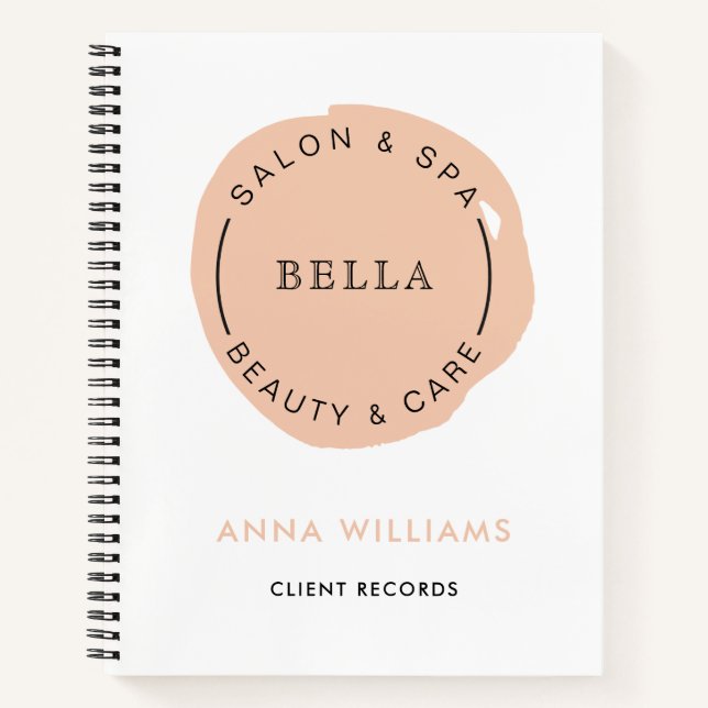 Cuaderno Mínimo salón de coral y spa moderno (Anverso)