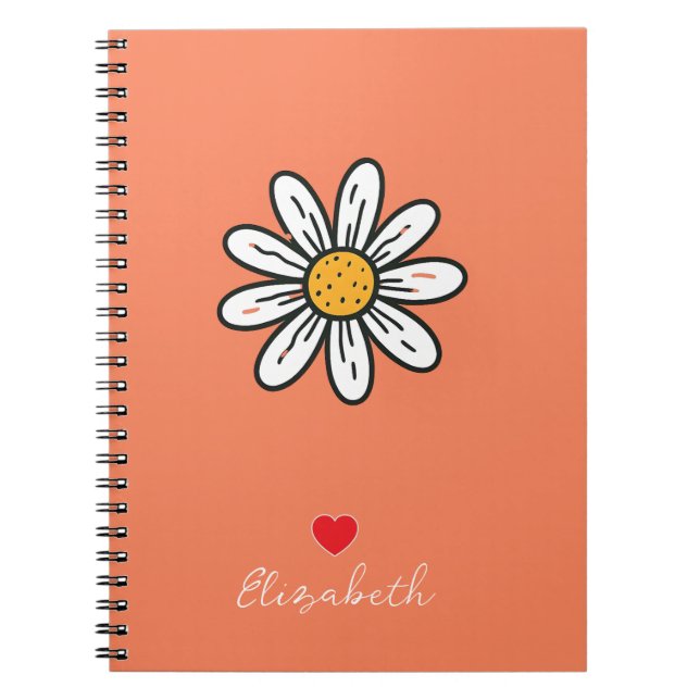 Cuaderno Mínimo y caprichoso Daisy floral de mano (Frente)