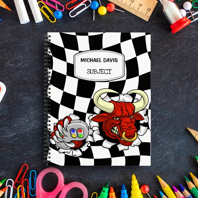 Cuaderno Minotauro del Toro Genial Sosteniendo Control de V (Subido por el creador)