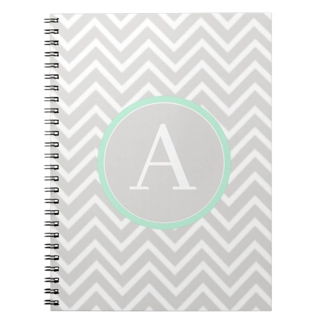 Cuaderno Mint Green Chevron Monograma (Frente)