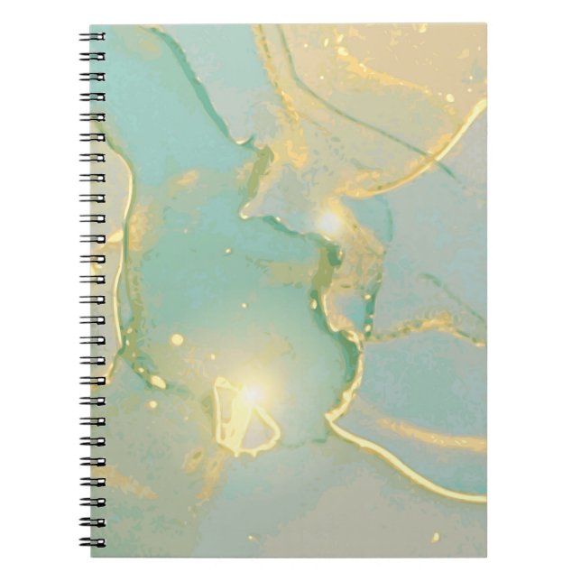 Cuaderno Mint Green Gold Marble: Texturado (Frente)