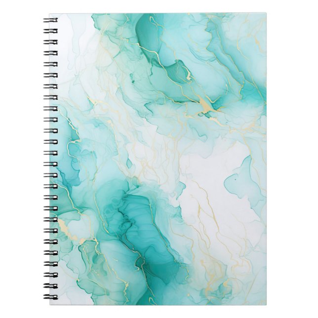 Cuaderno Mint Green Gold White Marble (Frente)