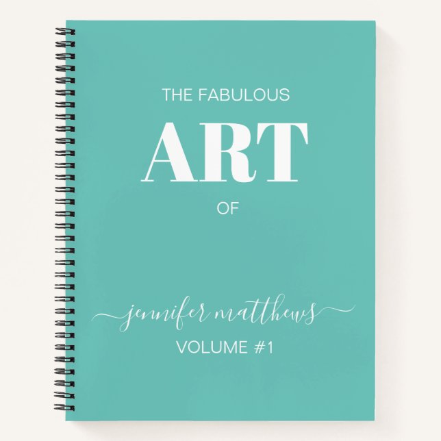 Cuaderno Mint Green White Personalizada Sketchbook Su Nombr (Anverso)