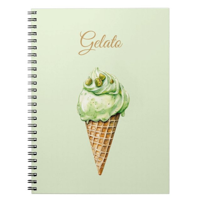 Cuaderno Mint Ice Cream Gelato Birthday  (Frente)