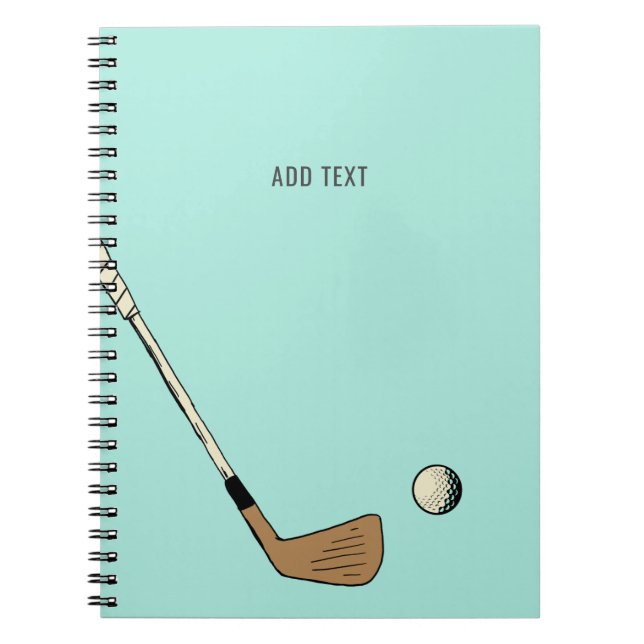 Cuaderno Mint Personalizado Moderno Golf Vintage (Frente)