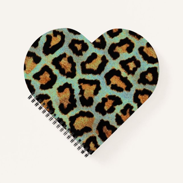Cuaderno Mint Tease me verde azulado Leopard print (Anverso)