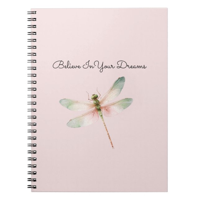 Cuaderno Mint White Pink Dragonfly (Frente)