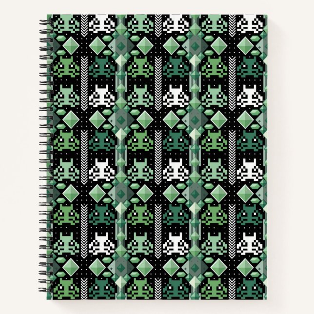 Cuaderno "Minty Matrix: Invasión de envidia de 8 bits" (Anverso)