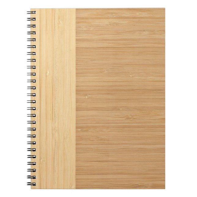 Cuaderno Mirada de madera del grano de la frontera de bambú (Frente)