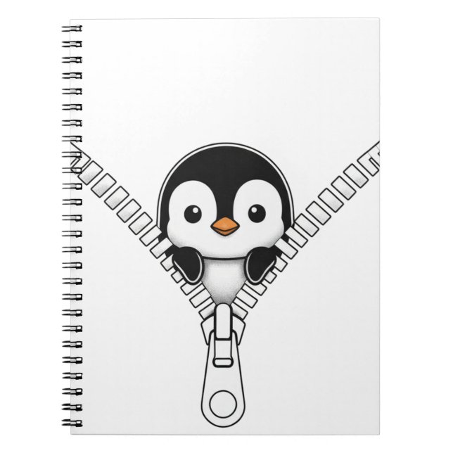 Cuaderno Mirada de pingüino divertida  (Frente)