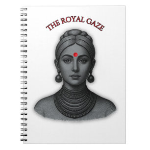 Cuaderno Mirada Real Reina India Arte Minimalista Línea Neg