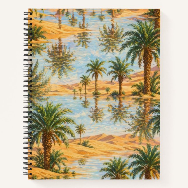 Cuaderno Mirage de palmera en oasis del desierto (Anverso)
