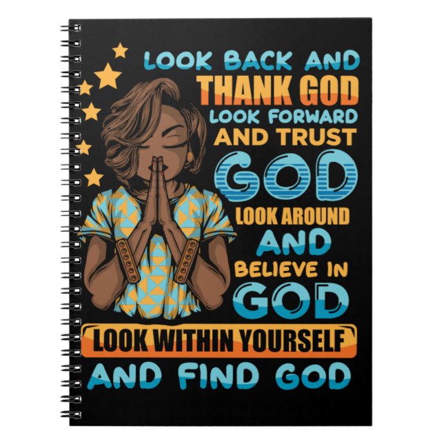 Cuaderno Mirar hacia atrás y agradecer a Dios por su bloc d (Frente)