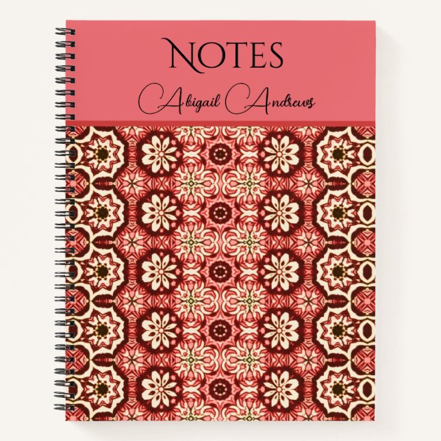 Cuaderno Mirrored Pink Vintage Flower Pattern (Anverso)