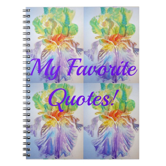 Cuaderno Mis Citas Favoritas Iris Floral Flowers (Frente)