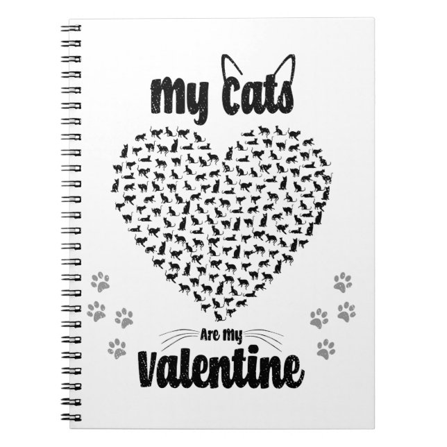 Cuaderno Mis Gatos Son Mi Valentín | Regalo El día de San V (Frente)