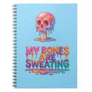 Cuaderno Mis huesos están sudando – Calavera de paleta derr