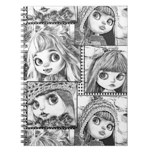 Cuaderno Mis muñecas favoritas de patchwork en blanco y neg