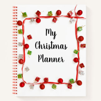 Cuaderno Mis Navidades planean un rojo y blanco moderno