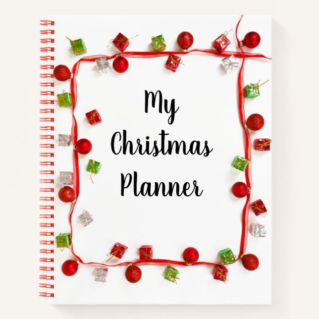 Cuaderno Mis Navidades planean un rojo y blanco moderno (Anverso)