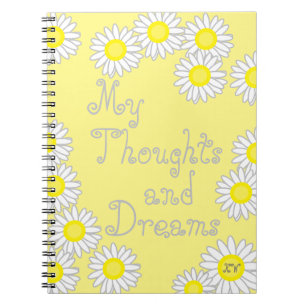 Cuaderno Mis pensamientos y sueños marejan blanco y amarill