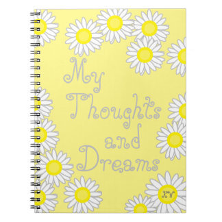 Cuaderno Mis pensamientos y sueños marejan blanco y amarill