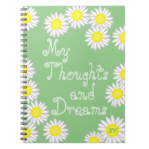 Cuaderno Mis pensamientos y sueños marejan el verde blanco