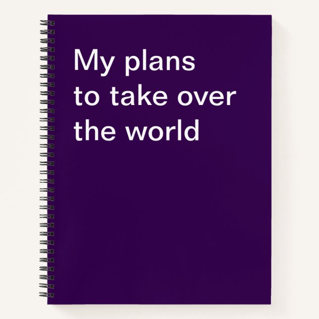 Cuaderno Mis planes para tomar el mundo (Anverso)