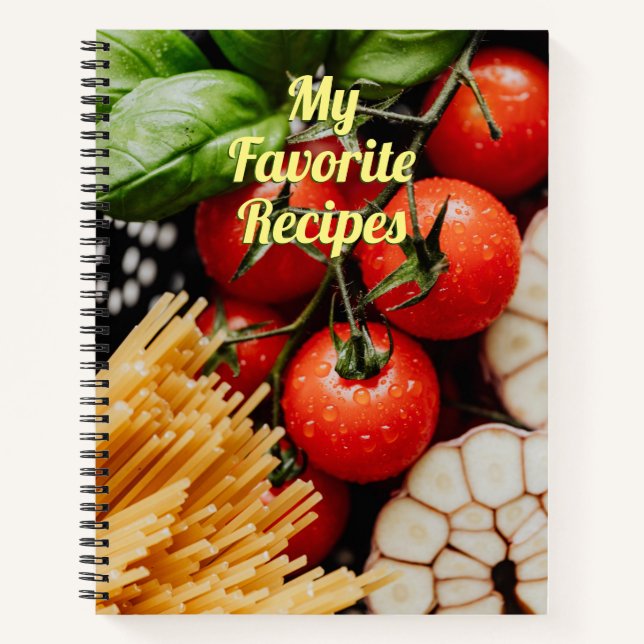 Cuaderno Mis recetas favoritas, bloc de notas de tomates de (Anverso)