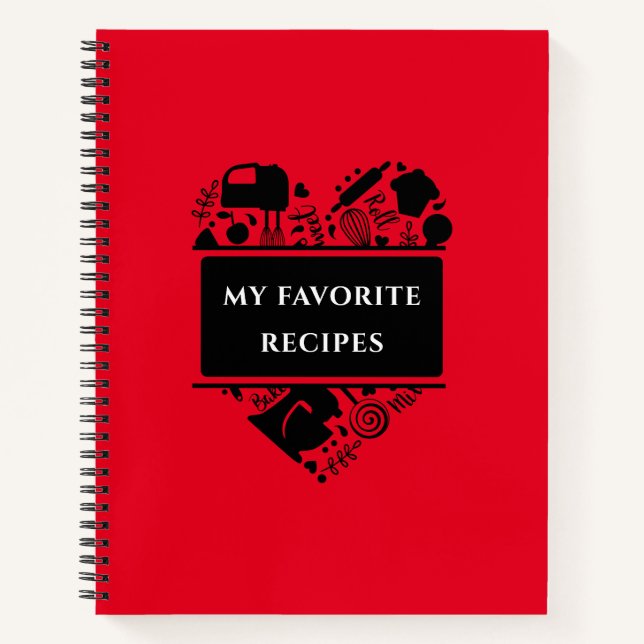 Cuaderno Mis Recetas Favoritas Recetas De Repostería Cocina (Anverso)